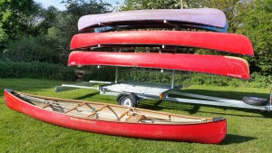 8 Boat canoe trailer showing light board extended